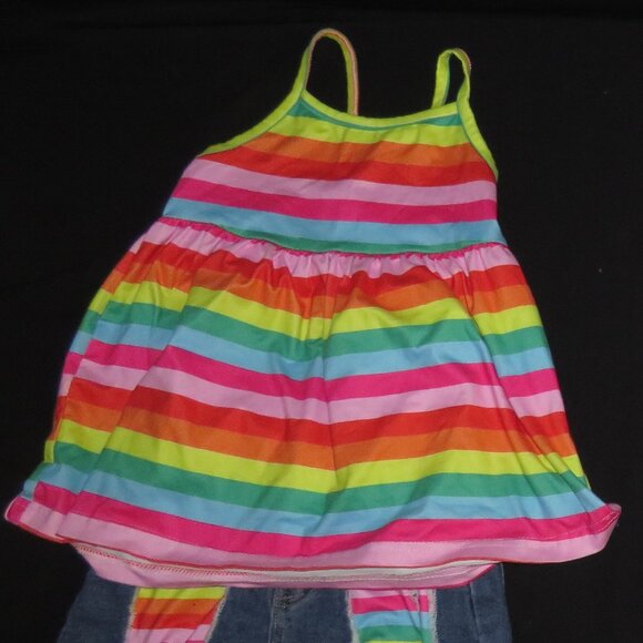 SPARKLE IN PINK / COLORFUL STRIPED MATCHING SET / SIZE L 5T - Picture 1 of 2